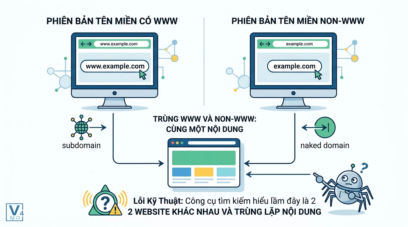 so-sanh-trung-lap-www-va-non-www So sánh phiên bản WWW và non-WWW dẫn đến lỗi trùng lặp nội dung trên công cụ tìm kiếm.