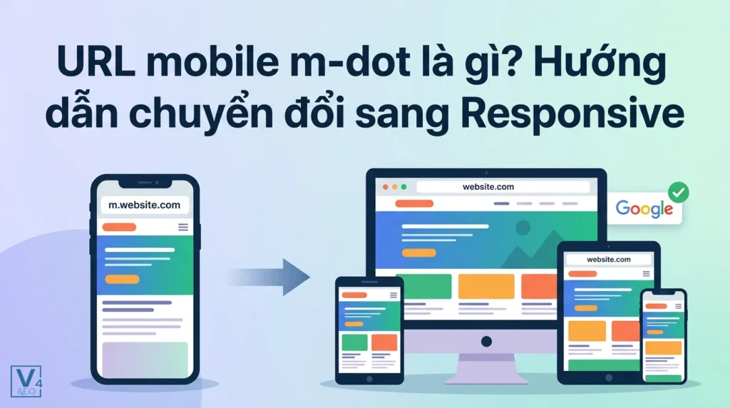 URL mobile m-dot là gì? Hướng dẫn chuyển đổi sang Responsive chuẩn SEO 12 Mô hình chuyển đổi từ URL mobile m-dot riêng biệt sang thiết kế Responsive Web Design được Google khuyến nghị.