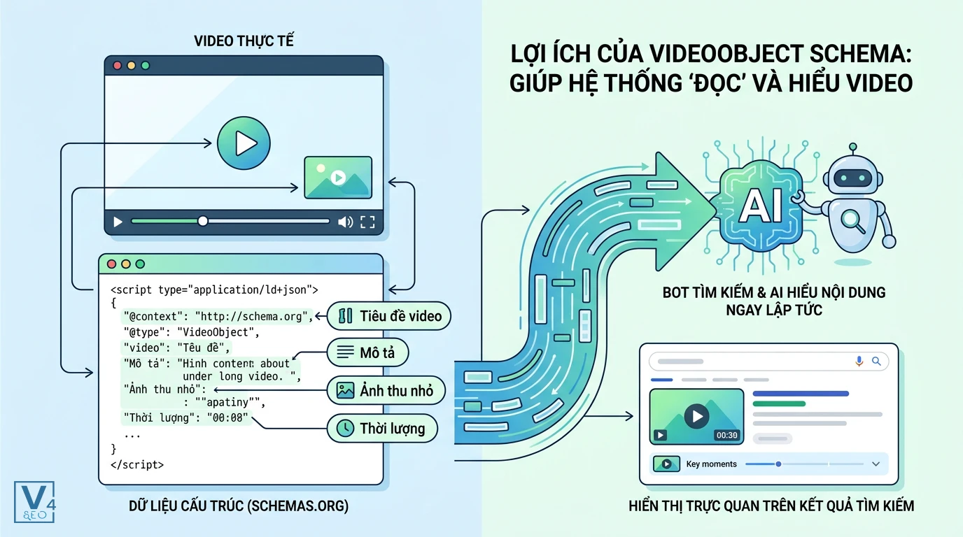 loi-ich-videoobject-schema-cho-seo Cách VideoObject schema chuyển đổi video thực tế thành dữ liệu cấu trúc giúp bot tìm kiếm và AI hiểu nội dung nhanh chóng.
