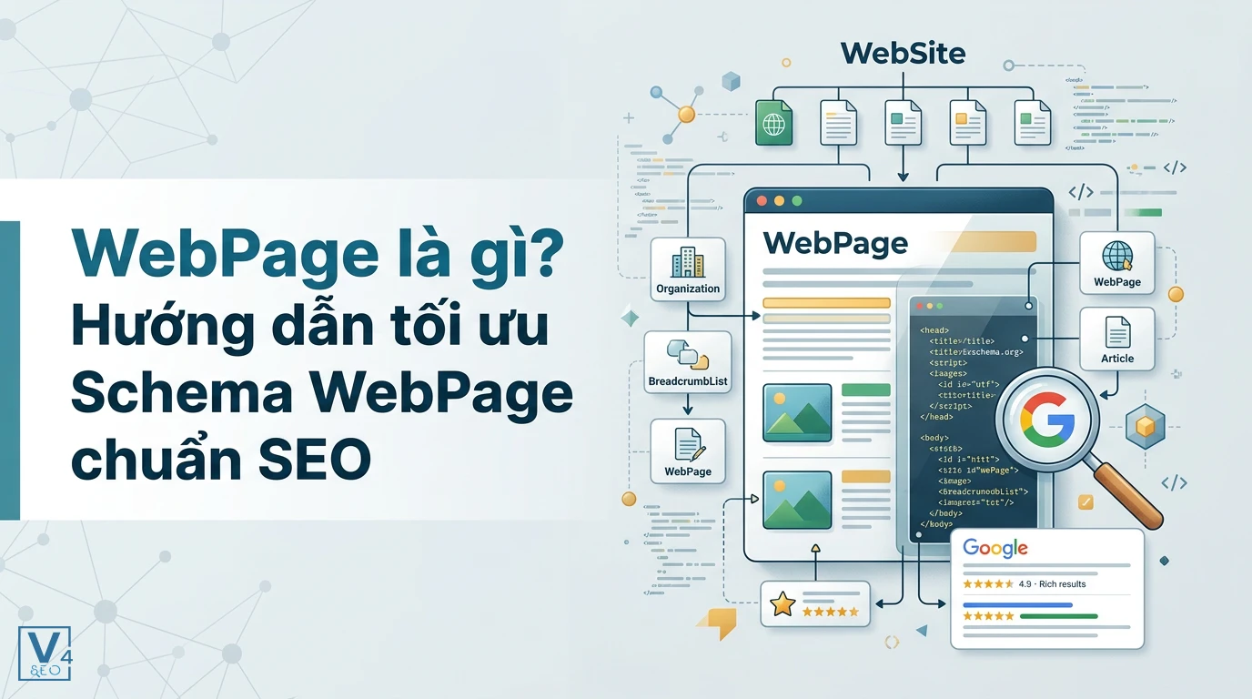 Mô hình phân biệt WebSite với WebPage và cách tối ưu Schema WebPage giúp Google hiển thị kết quả tìm kiếm nổi bật.