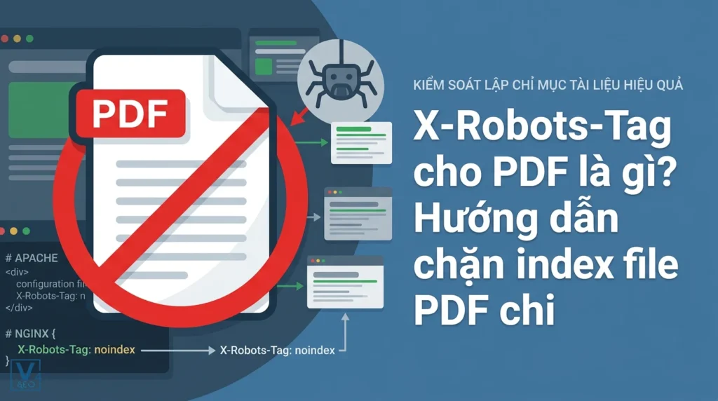 X-Robots-Tag cho PDF là gì? Hướng dẫn chặn index file PDF chi tiết 2 Cách sử dụng X-Robots-Tag cho PDF để ngăn chặn các công cụ tìm kiếm lập chỉ mục tài liệu không mong muốn.