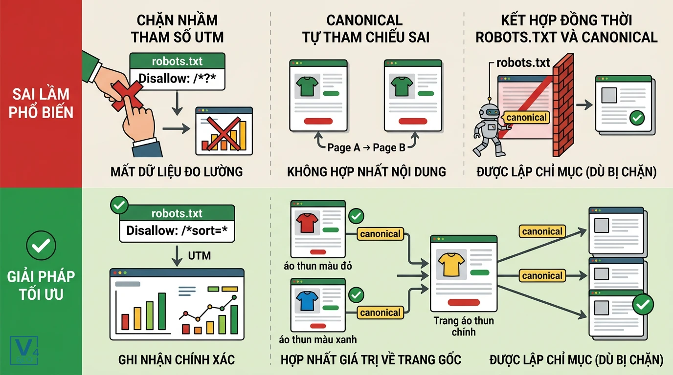 sai-lam-va-giai-phap-toi-uu-tham-so-url So sánh sai lầm và giải pháp tối ưu khi xử lý tham số URL để tránh mất dữ liệu và lỗi index.